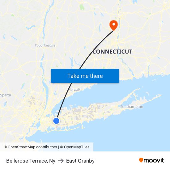 Bellerose Terrace, Ny to East Granby map