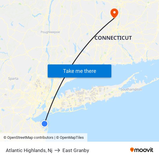 Atlantic Highlands, Nj to East Granby map