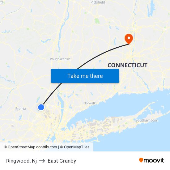 Ringwood, Nj to East Granby map