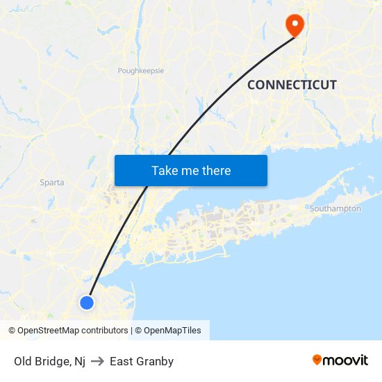 Old Bridge, Nj to East Granby map