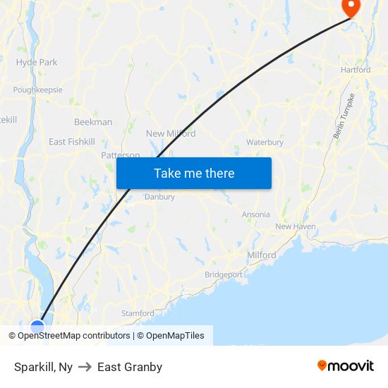 Sparkill, Ny to East Granby map