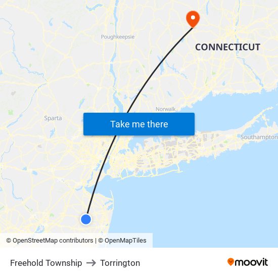 Freehold Township to Torrington map