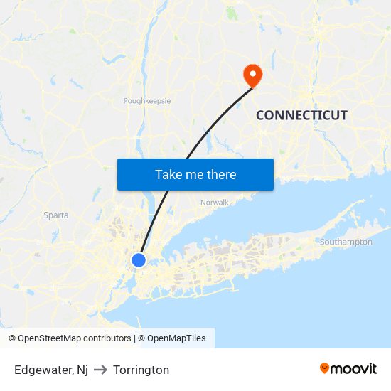 Edgewater, Nj to Torrington map