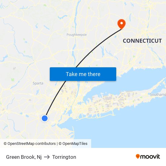 Green Brook, Nj to Torrington map