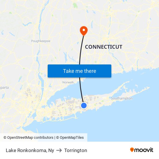 Lake Ronkonkoma, Ny to Torrington map