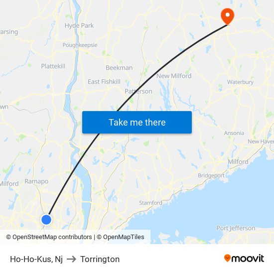 Ho-Ho-Kus, Nj to Torrington map