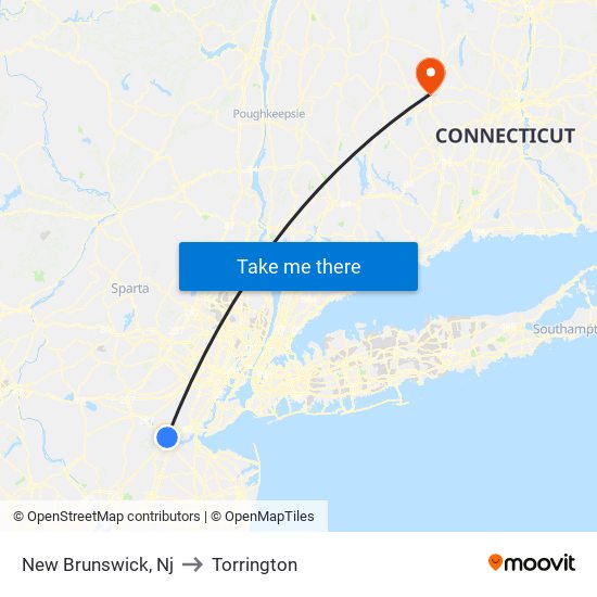 New Brunswick, Nj to Torrington map