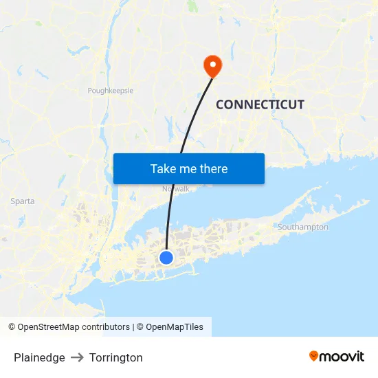 Plainedge to Torrington map