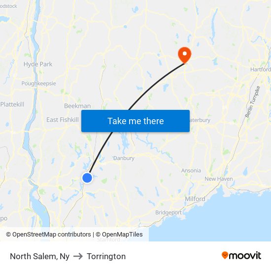 North Salem, Ny to Torrington map