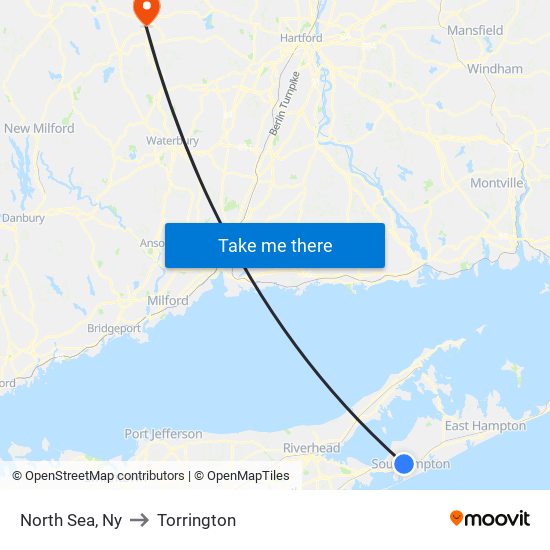 North Sea, Ny to Torrington map