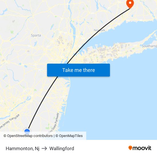 Hammonton, Nj to Wallingford map