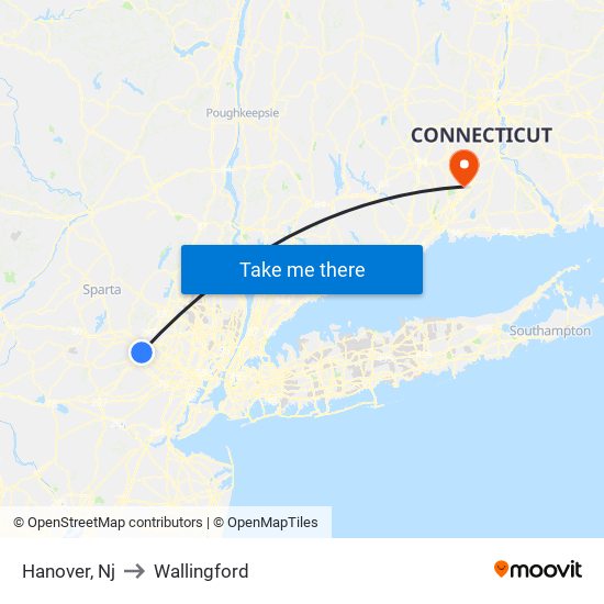 Hanover, Nj to Wallingford map