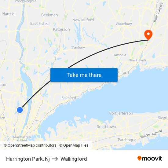 Harrington Park, Nj to Wallingford map