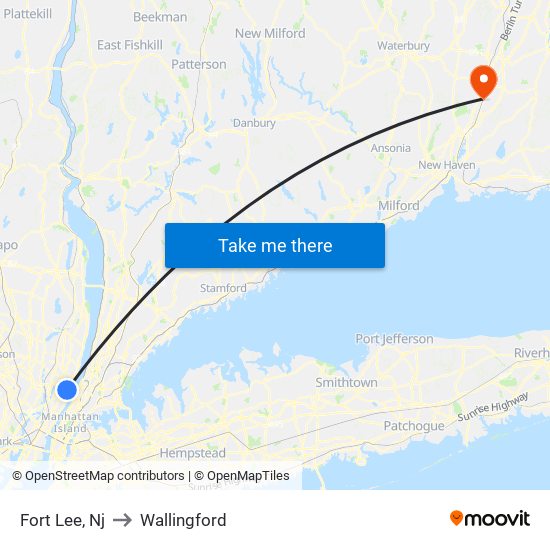 Fort Lee, Nj to Wallingford map