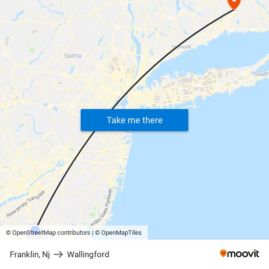 Franklin, Nj to Wallingford map