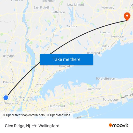 Glen Ridge, Nj to Wallingford map