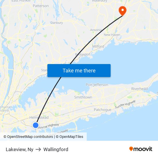 Lakeview, Ny to Wallingford map