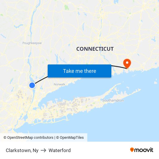 Clarkstown, Ny to Waterford map