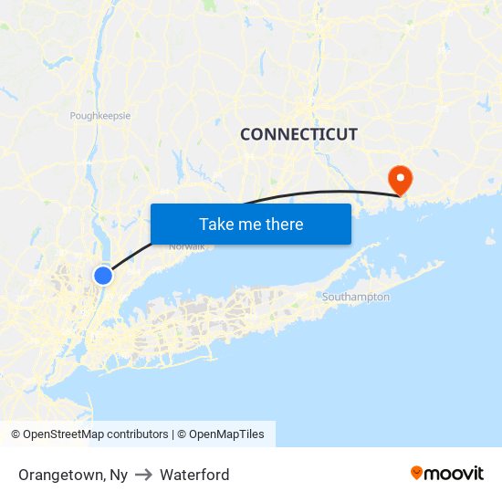 Orangetown, Ny to Waterford map