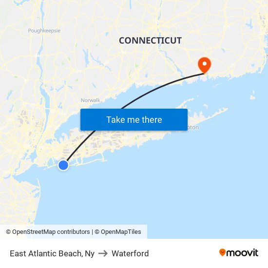 East Atlantic Beach, Ny to Waterford map