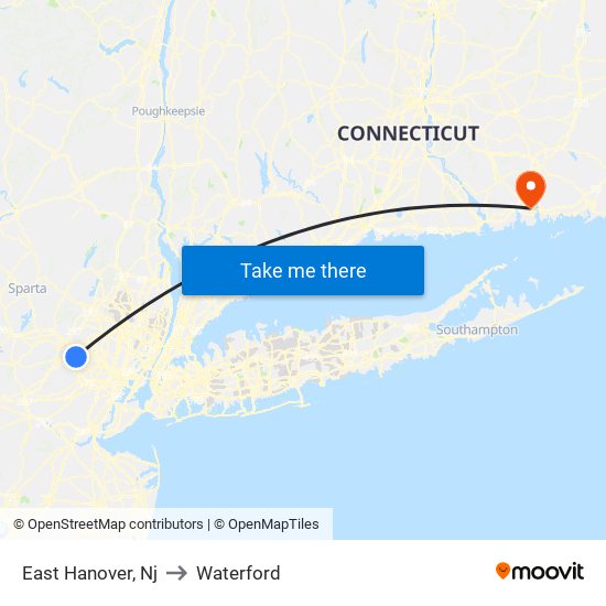 East Hanover, Nj to Waterford map