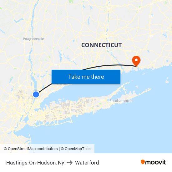 Hastings-On-Hudson, Ny to Waterford map
