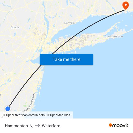 Hammonton, Nj to Waterford map