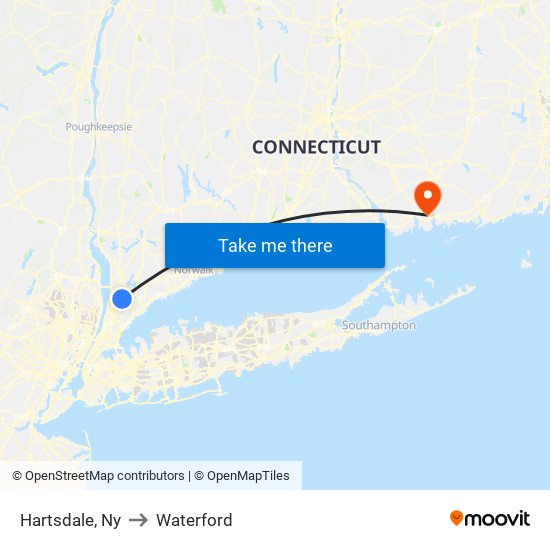 Hartsdale, Ny to Waterford map