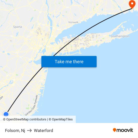 Folsom, Nj to Waterford map