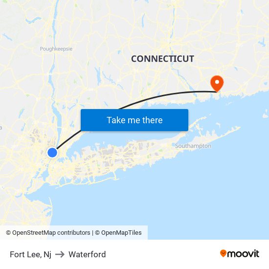 Fort Lee, Nj to Waterford map
