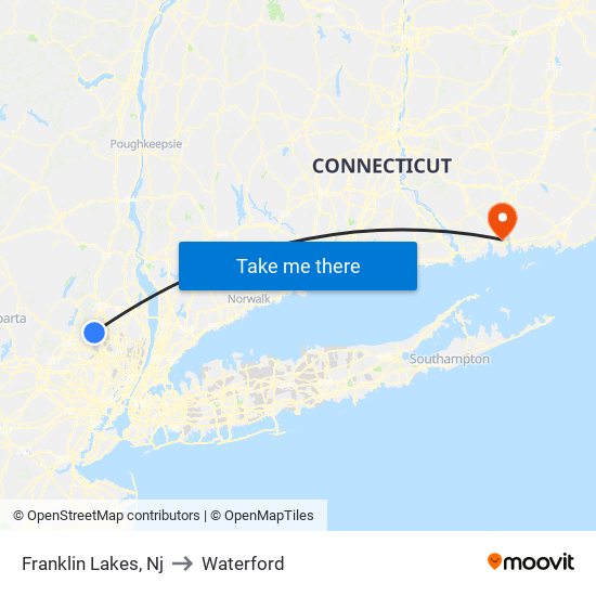 Franklin Lakes, Nj to Waterford map