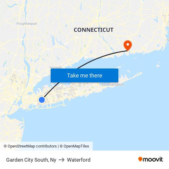 Garden City South, Ny to Waterford map