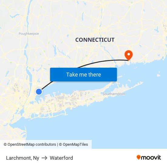Larchmont, Ny to Waterford map