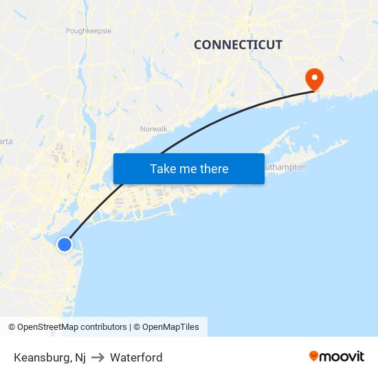 Keansburg, Nj to Waterford map