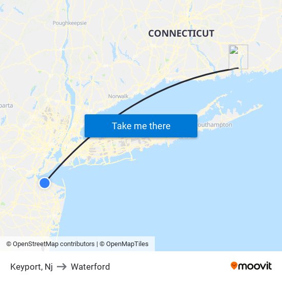 Keyport, Nj to Waterford map
