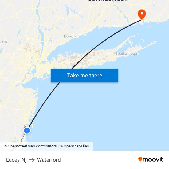 Lacey, Nj to Waterford map