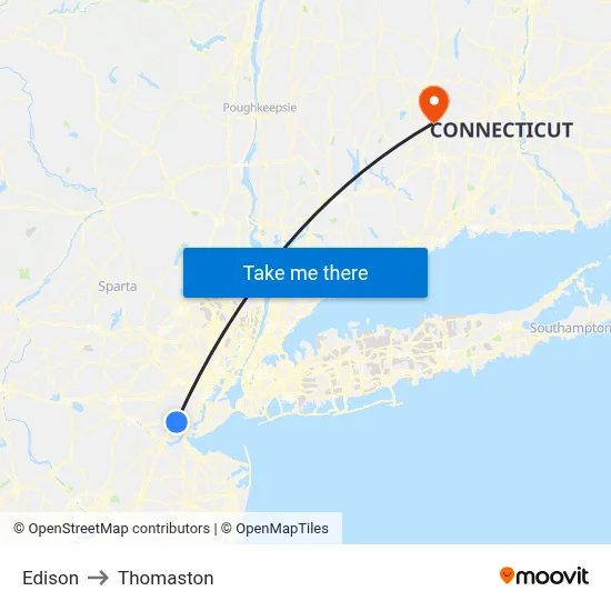 Edison to Thomaston map