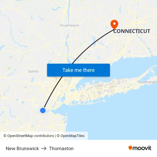 New Brunswick to Thomaston map
