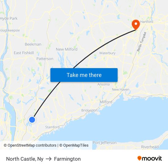 North Castle, Ny to Farmington map