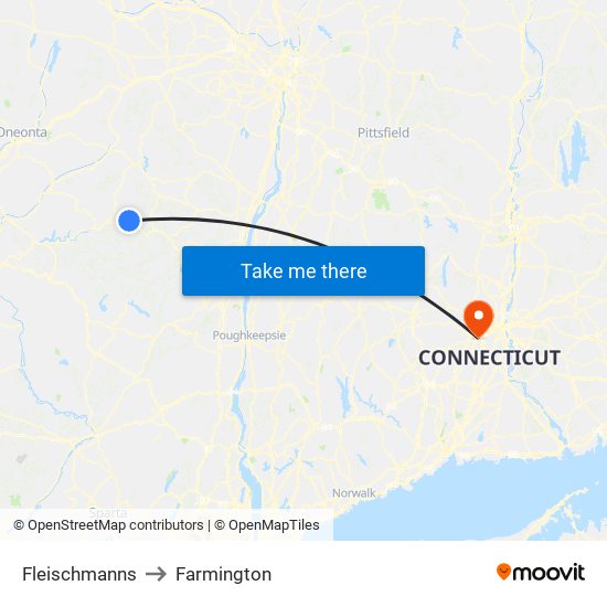 Fleischmanns to Farmington map