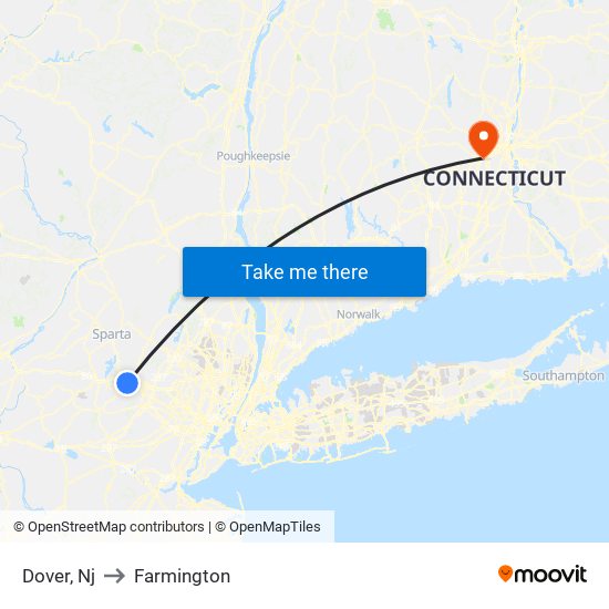 Dover, Nj to Farmington map