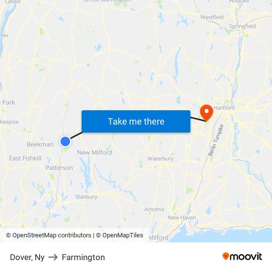 Dover, Ny to Farmington map