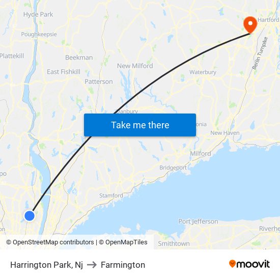 Harrington Park, Nj to Farmington map