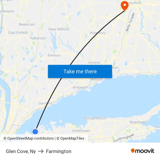 Glen Cove, Ny to Farmington map