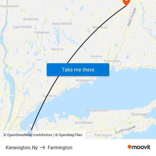 Kensington, Ny to Farmington map