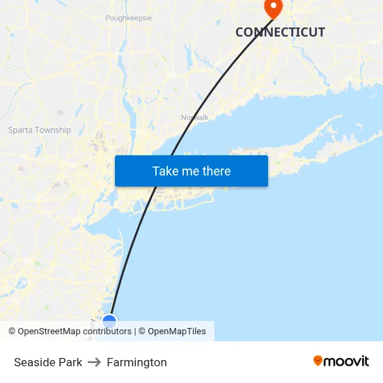Seaside Park to Farmington map