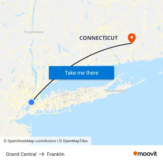 Grand Central to Franklin map