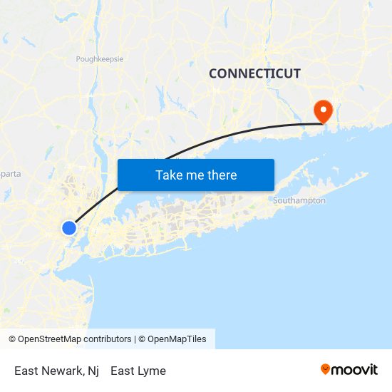 East Newark, Nj to East Lyme map
