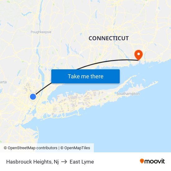 Hasbrouck Heights, Nj to East Lyme map