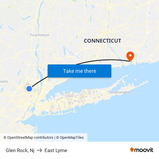 Glen Rock, Nj to East Lyme map